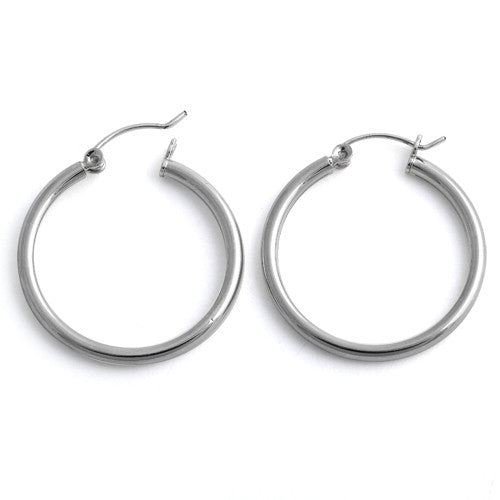 Sterling Silver 2.5MM x 30MM Loop Earrings