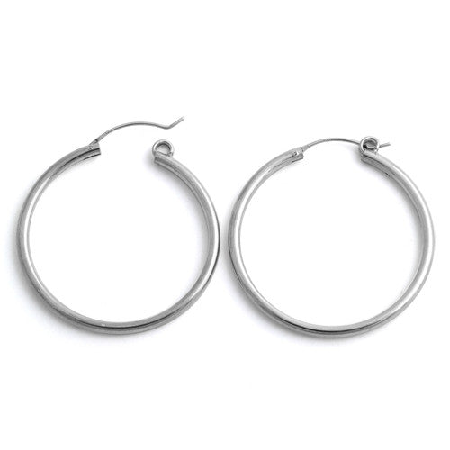 Sterling Silver 2.5MM x 40MM Loop Earrings
