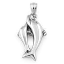 Sterling Silver 2 Dolphin Pendant
