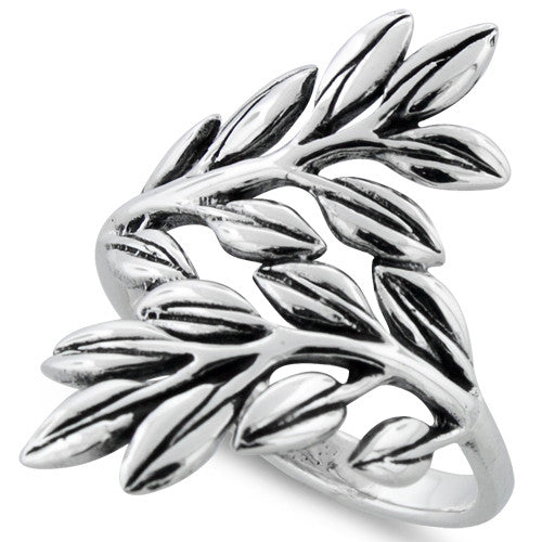 Sterling Silver 2 Leaves Ring