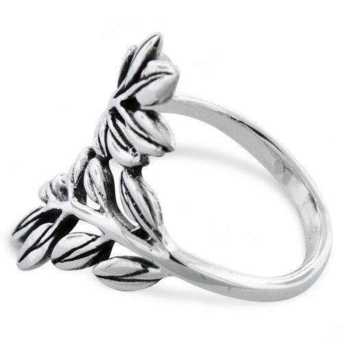 Sterling Silver 2 Leaves Ring