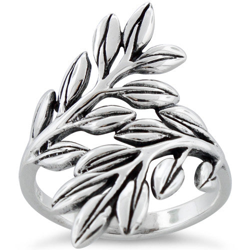 Sterling Silver 2 Leaves Ring