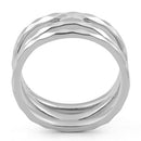 Sterling Silver 3 Wavy Hammered Ring
