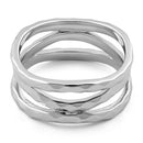 Sterling Silver 3 Wavy Hammered Ring