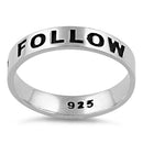 Sterling Silver 4mm Follow Your Dream Ring