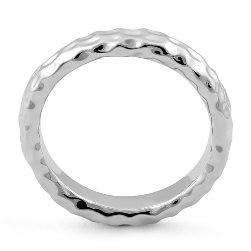 Sterling Silver 4mm Hammered Ring