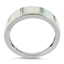 Sterling Silver 5 Bar White Lab Opal Ring