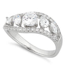Sterling Silver 5 CZ Stones Ring