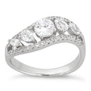 Sterling Silver 5 CZ Stones Ring
