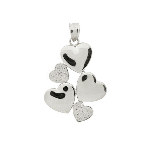 Sterling Silver 5 Hearts Pendant
