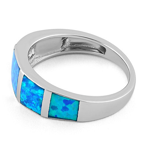 Sterling Silver 5 Lab Opal Ring
