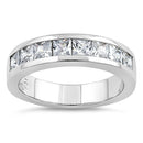 Sterling Silver 8 Square Clear CZ Ring