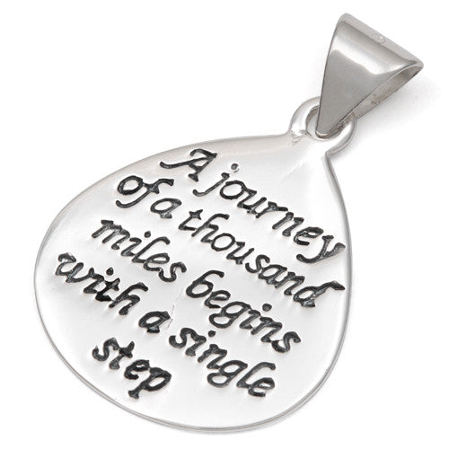 Sterling Silver "A journey of a thousand miles begins with a single step" Charm Pendant