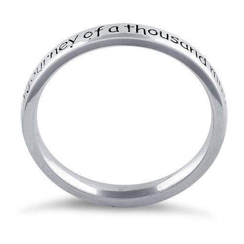 Sterling Silver "A Journey Of A Thousand Miles Begins With A Single Step" Ring