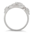 Sterling Silver Abstract Circles Pave CZ Ring