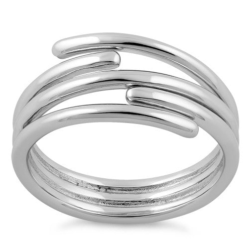 Sterling Silver Abstract Crooked Ring