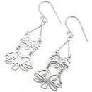 Sterling Silver Abstract Dangling Hook Earrings