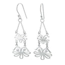 Sterling Silver Abstract Dangling Hook Earrings