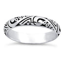 Sterling Silver Abstract Design Eternity Band