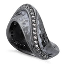 Sterling Silver Abstract Oxidized CZ Ring