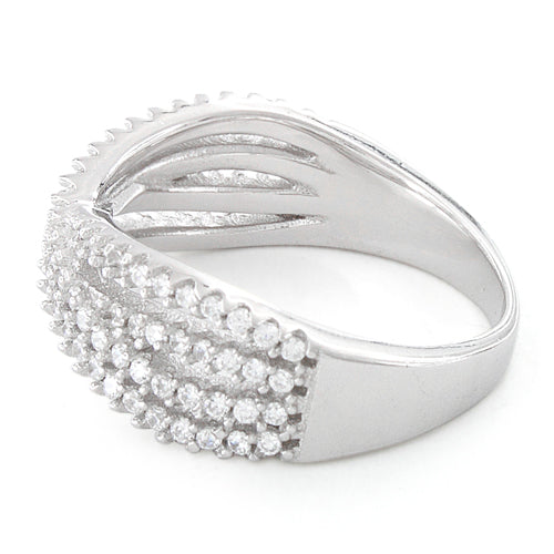 Sterling Silver Abstract CZ Ring