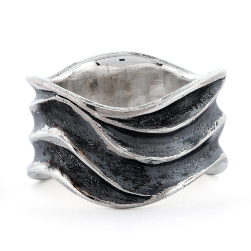 Sterling Silver Abstract Wave Ring