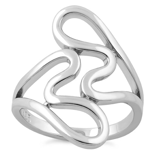 Sterling Silver Abstract Wriggle Ring