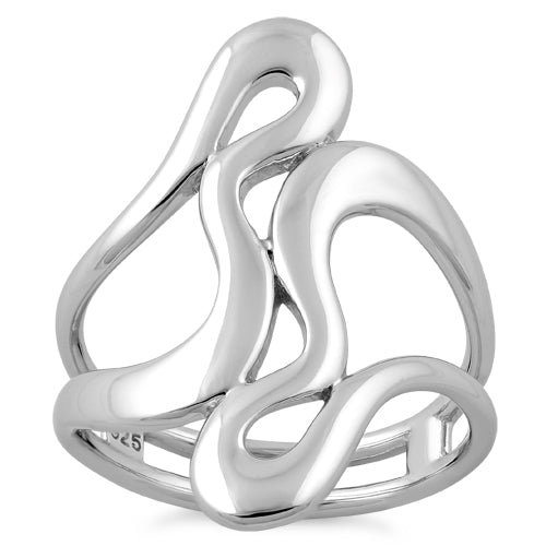 Sterling Silver Abstract Wriggle Ring