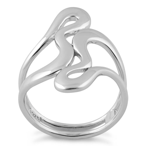 Sterling Silver Abstract Wriggle Ring