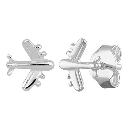 Sterling Silver Airplane Earrings