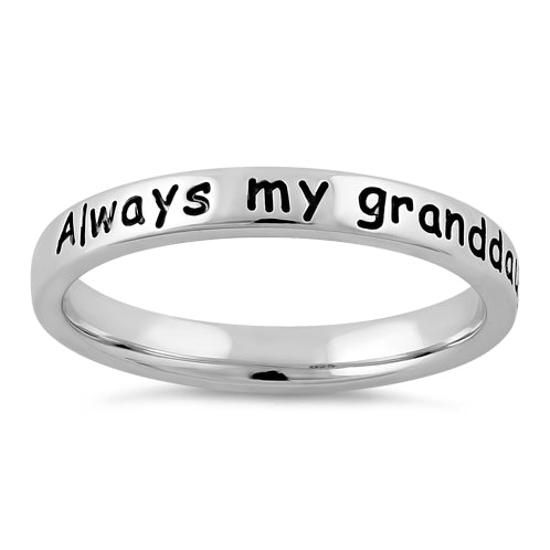 Sterling Silver "Always my granddaughter, forever my friend" Ring