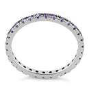 Sterling Silver Amethyst Eternity CZ Ring