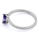 Sterling Silver Amethyst Heart CZ Ring