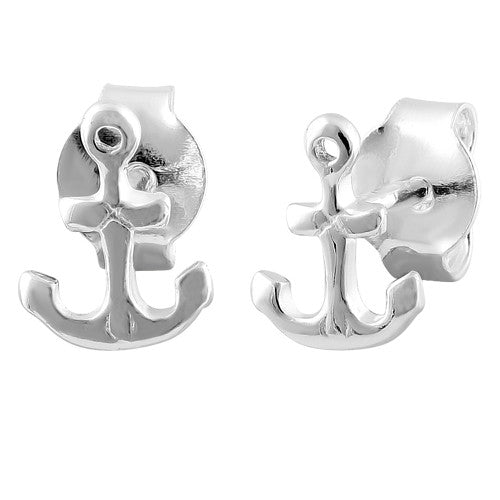 Sterling Silver Anchor Earrings