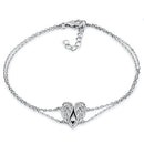 Sterling Silver Angel Wings with Heart Bracelet