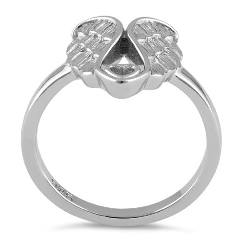 16 Karat Gold Plated CZ Angel Wings Ring - Wholesale Silver