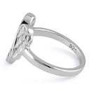 Sterling Silver Angel Wings with Heart Ring