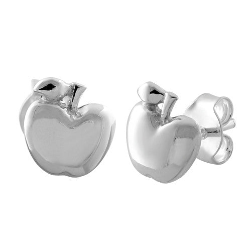 Sterling Silver Apple Earrings