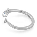 Sterling Silver Baby Dolphin Blue CZ Ring