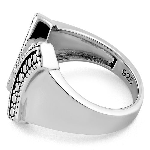 Sterling Silver Bali X Ring