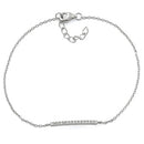 Sterling Silver Bar Clear CZ Bracelet