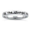 Sterling Silver "Be the change you wish to see in the world" Ring
