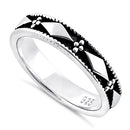 Sterling Silver Bead & Diamond Eternity Band