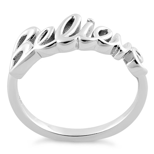 Sterling Silver "Believe" Ring
