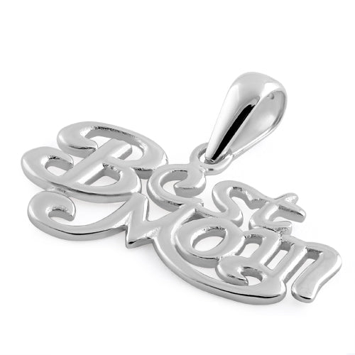 Sterling Silver "Best Mom" Pendant