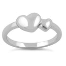 Sterling Silver Big & Little Heart