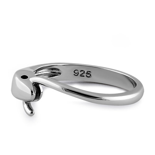 Sterling Silver Biting Snake Ring