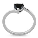 Sterling Silver Black Heart CZ Ring