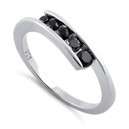 Sterling Silver Black Onyx Free Form Ring