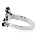 Sterling Silver Black Onyx Marcasite Ring